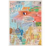 HKAHF AJWUQ Famoso Raoul Dufy Poster 《La Fee Electricite》 Mostra Wall Art Fun Painter Pittura su Tela Stampe Moderne per Home Decor Picture 50x70cmx1 No Frame