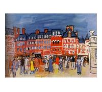 HKAHF AJWUQ Famoso Raoul Dufy Poster Street View Wall Art Pittura su Tela Astratta Stampe ad Acquerello per Soggiorno Home Decor Immagini 40x30cm Senza Cornice