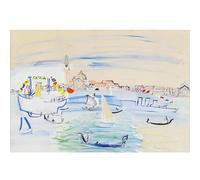 HKAHF AJWUQ Famoso Raoul Dufy Wall Art Poster Astratti Vista Mare Tela Pittura Raoul Dufy Stampe ad Acquerello Home Living Room Decor Picture 60x90cmx1 No Frame
