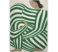 HKAHF AJWUQ Famoso Sofia Lind Poster 《Linee del Corpo》Arte della Parete Pittura su Tela Moderna Verde Stampe astratte per L'Immagine della Decorazione del Soggiorno 15x20cmx1 Senza Cornice