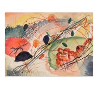 HKAHF AJWUQ Famoso Vasily Kandinsky Poster Il Giardino Dell'amore Wall Art Vasily Kandinsky Pittura su Tela Stampe per La Decorazione della Parete Domestica Immagini 80x60cmx1 No Fram