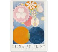 HKAHF AJWUQ Hilma AF Klint Poster Le Dieci più Grandi Stampe Astratte da Parete Stampe su Tela da Esposizione Pittura per Soggiorno Decor Immagine 15x20cmx1 Senza Cornice