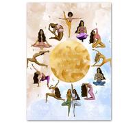 HKAHF AJWUQ International Yoga Wall Art Minimalismo Poster Happy Yoga Stampe Fitness Canvas Painting for Living Home Decor Pictures 30x50cm No Frame