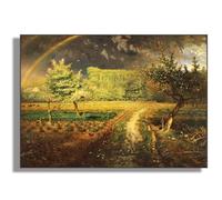 HKAHF AJWUQ Jean-François Millet Wall Art《Paesaggio Primaverile》Poster François Millet Stampe Pittura su Tela per Soggiorno Home Decor Immagini 20x15cm Senza Cornice