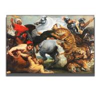 HKAHF AJWUQ Laboratorio di Peter Paul Rubens Arte della Parete 《La Tigre》 Poster Paul Rubens Stampe Retro Pittura su Tela per Soggiorno Home Decor Immagini 60x40cm Senza Cornice