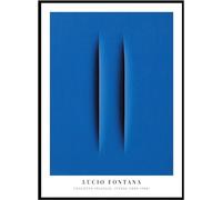 HKAHF AJWUQ Lucio Fontana Poster L'Arte della Parete Blu Lucio Fontana Stampe Lucio Fontana Pittura su Tela Quadro Nordico per l'arredamento del Soggiorno 50x70cmx1 Senza Cornice