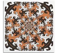 HKAHF AJWUQ M.C Escher Poster 《Psicologia Percettiva》Arte della Parete M.C Escher Mostra Dipinti su Tela Stampe retrò per Decorazione della Camera Immagine 40x40cmx1 Senza Cornice