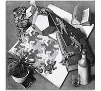 HKAHF AJWUQ M. C. Escher Poster Sogno iperbolico Arte della Parete M. C. Escher Stampe M. C. Escher Pittura su Tela Quadro Nordico per la Decorazione del Soggiorno 40x40cmx1 Senza Cornice