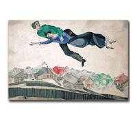 HKAHF AJWUQ Marc Chagall Poster City Lovers Wall Art Marc Chagall Stampe Pittura su Tela Astratta Quadro Nordico per Soggiorno Decor 70x50cmx1 No Frame