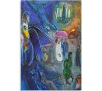 HKAHF AJWUQ Marc Chagall Poster 《Principe Azzurro》Arte della Parete Marc Chagall Pittura su Tela Stampe astratte per Soggiorno Decor Picture 90x60cmx1 No Frame