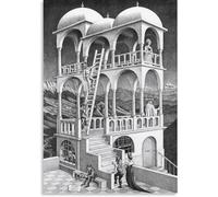 HKAHF AJWUQ Maurice Escher Poster 《Matematica E Arte》 Arte Murale Cubismo Astratto Stampe Maurice Escher Pittura su Tela per Home Decor Immagine 50x70cmx1 Senza Cornice