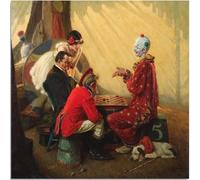 HKAHF AJWUQ Norman Rockwell Poster《Carta dei Tarocchi del Circo》 Arte della Parete Pittura su Tela Astratta Norman Rockwell Stampe per Decorazioni per La Casa Immagine 55x55cmx1 Senza Cornice