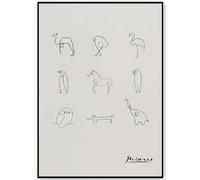 HKAHF AJWUQ Pablo Picasso Poster Pablo Picasso Wall Art Line Stampe di Animali Pittura su Tela Astratta Quadro Nordico per l'arredamento del Soggiorno 50x70cmx1 Senza Cornice