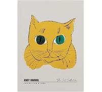 HKAHF AJWUQ Poster di Andy Warhol con stampa astratta di Andy Warhol con gatto giallo, dipinto su tela, stile retrò, 60 x 80 cm, senza cornice