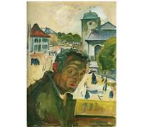 HKAHF AJWUQ Poster di Edvard Munch《Autoritratto》Arte della Parete Stampe di Edvard Munch Barbarie Pittura su Tela Quadro Nordico per l'arredamento del Soggiorno 20x30cmx1 Senza Cornice