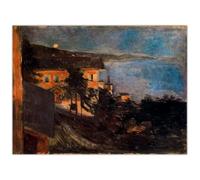 HKAHF AJWUQ Poster di Edvard Munch《Chiaro di Luna in Riva al Mare》Stampe d'Arte murali Barbarie Pittura su Tela Quadro Nordico per l'arredamento del Soggiorno 60x40cmx1 Senza Cornice