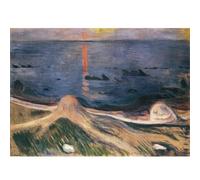 HKAHF AJWUQ Poster di Edvard Munch, Il mistero di una notte d'estate, stampe artistiche da parete con barbarie, quadro nordico per soggiorno, 90 x 60 cm, senza cornice
