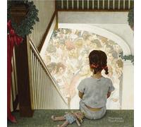 HKAHF AJWUQ Poster di Norman Rockwell《Bambina Che Guarda al Piano di sotto Cristo》Pittura su Tela di Arte murale Norman Rockwell Stampe Home Decor Picture 55x55cmx1 Senza Cornice