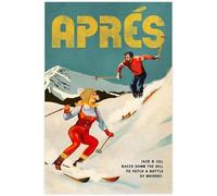 HKAHF AJWUQ Poster di Sci Vintage Astratto Alpi svizzere Esposizione Wall Art Space Stampe Nordic Canvas Pittura per Soggiorno Decor Picture 30x40cmx1 No Frame