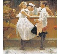 HKAHF AJWUQ Poster Famosi di Norman Rockwell《Lkatlinburg, Russia》 Arte della Parete Pittura su Tela retrò Norman Rockwell Stampe per L'Immagine di Home Decor 60x60cmx1 Senza Cornice