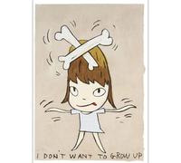 HKAHF AJWUQ Poster Famosi di Yoshitomo Nara《Non Voglio Crescere》Stampe d'Arte murali Yoshitomo Nara Pittura su Tela Pop Art Immagine per la Decorazione Domestica 15x20cm Senza Cornice