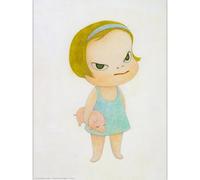 HKAHF AJWUQ Poster Famosi di Yoshitomo Nara《Un Piede nel fosso》Stampe d'Arte murali Yoshitomo Nara Pittura su Tela Pop Art Immagine per la Decorazione Domestica 70x50cm Senza Cornice