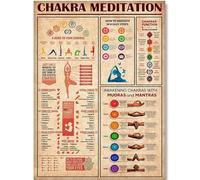 HKAHF AJWUQ Poster internazionali di Arte della Parete di Yoga Meditazione Conoscenza Chakra Stampe Fitness Tela Pittura per Lo Studio di Yoga Home Decor Immagini 60x80cm Senza Cornice