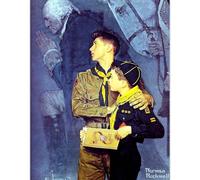 HKAHF AJWUQ Poster Norman Rockwell《Realtà Romantica》Arte della Parete Retro Mostra Pittura su Tela Norman Rockwell Stampe per Home Decor Immagine 60x90cmx1 Senza Cornice