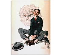 HKAHF AJWUQ Poster Norman Rockwell《Ritratti di Personaggi》Arte Murale Pittura su Tela Astratta Norman Rockwell Stampe per Decorazioni per La Casa Immagine 60x90cmx1 Senza Cornice