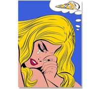 HKAHF AJWUQ Ragazza Triste Poster Personaggi dei Fumetti Arte della Parete Pop Art Ragazza Stampe Mostra Pittura su Tela per Soggiorno Decor Immagine 15x20cmx1 No Frame