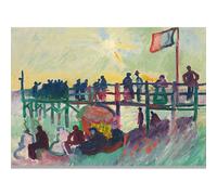 HKAHF AJWUQ Raoul Dufy Poster 《Ciliegi E Case》 Mostra Arte della Parete Divertente Pittore Pittura su Tela Stampe Moderne per La Decorazione della Casa Immagine 80x60cmx1 Senza Cornice