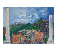 HKAHF AJWUQ Raoul Dufy Poster 《Il Teatro Antico di Taormina》 Arte Murale Divertente Pittore Pittura su Tela Stampe Moderne per Decorazioni per La Casa Quadro 30x20cmx1 Senza Cornice