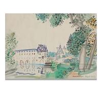 HKAHF AJWUQ Raoul Dufy Poster 《Paesaggio architettonico》 Mostra Wall Art Fun Painter Pittura su Tela Stampe Moderne per la Decorazione Domestica Immagine 30x20cmx1 Senza Cornice