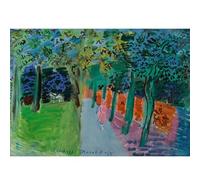 HKAHF AJWUQ Raoul Dufy - Stampa artistica da parete, motivo: ragazza sotto l'ombra, stampa retrò su tela di Raoul Dufy, 50 x 30 cm, senza cornice