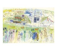 HKAHF AJWUQ Raoul Dufy Wall Art "Horse Racing Track" Poster stampa retrò mostra Raoul Dufy pittura su tela per soggiorno immagine decorativa 80 x 60 cm senza cornice