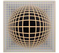 HKAHF AJWUQ Victor Vasarely Poster The Brown Wall Art Victor Vasarely Stampe Mostra Pittura su Tela per Soggiorno Decor Picture 15x15cmx1 No Frame