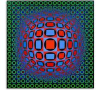 HKAHF AJWUQ Wassily Kandinsky Poster《Illusione Ottica》Arte della Parete Wassily Kandinsky Dipinti su Tela Stampe retrò per per Camera Deco Picture 50x50cmx1 Senza Cornice