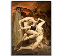 HKAHF AJWUQ William Adolphe Bouguereau Arte della Parete《Dante E Virgilio》Poster Stampe Estetiche Pittura su Tela retrò per Soggiorno Decor Immagini 60x90cm Senza Cornice