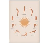 HKAHF AJWUQ Yoga Internazionale Wall Art Minimalismo Poster Yoga Tutte Le Posture Stampe Fitness Tela Pittura per Soggiorno Home Decor Immagini 60x80cm Senza Cornice