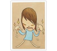 HKAHF AJWUQ Yoshitomo Nara Poster《Non Voglio piangere》Arte della Parete Yoshitomo Nara Stampe Yoshitomo Nara Tela di Canapa Quadro Astratto per la Decorazione Domestica 50x70cm Senza Cornice