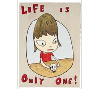 HKAHF AJWUQ Yoshitomo Poster Nara, Life is Only One, stampa artistica da parete Yoshitomo Nara, pittura su tela di Yoshitomo Nara, decorazione per la casa, 60 x 80 cm, senza cornice
