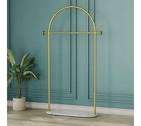 HKaikzo Appendiabiti dorato, appendiabiti moderno con base in marmo, appendiabiti resistente autoportante per boutique, può appendere giacche, indumenti, cappelli, sciarpe, organizzare scarpe 80 cm W