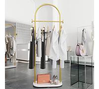 HKaikzo Appendiabiti dorato, moderno appendiabiti autoportante per appendere vestiti, resistente, con base in marmo, per camera da letto, bagno, soggiorno, boutique, larghezza 60 cm