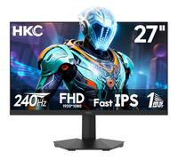 HKC Monitor da Gioco 27 Pollici, FHD 240 Hz, IPS Veloce, MPRT 1 ms, HDR400, DCI-P3 90%, Luce Blu Bassa, Compatibile con VESA, Porte HDMI 2.0 e DP 1.4, Nero