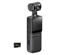 Hkfgdjdl 4K Corpo Fotocamera Video Piccolo Corpo Indossabile Portatile 180 Gradi Lente Rotabile Sport Azione Outdoor Recorder Wifi