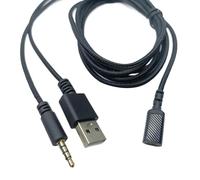 Hkfgdjdl Cavo per cuffie da gioco con effetto luminoso, compatibile con cuffie da 3/5/7, cavo USB intrecciato in nylon, 180 cm