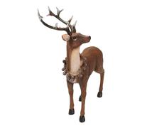 Hkfgdjdl Figure realistiche di renna decorazioni natalizie cervo modello animale da collezione tavolo scrivania ornamento decorazioni per la casa