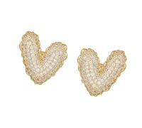 Hkfgdjdl Romance Cuore Forma Orecchino Clip Orecchino Clip On Charm Per Freeclip 1 2 Con Zirconi Pietre Elegante Accessorio