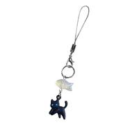 Hkfgdjdl Simpatico gatto pesce titolare cartone animato telefono ciondolo decorativo struttura in lega acrilica per adolescenti studenti universitari regalo