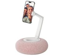 Hkfgdjdl Supporto girevole per telefono da letto regolabile con supporto per cuscino in peluche braccio doppio giunto per i livelli degli occhi Visualizzazione sollievo dallo sforzo del collo
